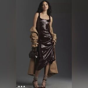 Anthropologie Pilcro Sequin Slim Midi Dress Size XS‎ $168 New